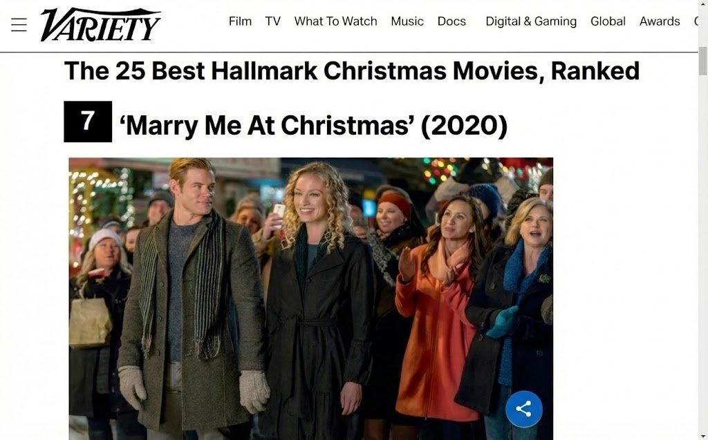 Top 25 Hallmark Christmas Movies: Trevor Donovan's Marry Me at Christmas is #7.  #DonoFans @trevdon <a href="/hallmarkchannel/">Hallmark Channel</a>