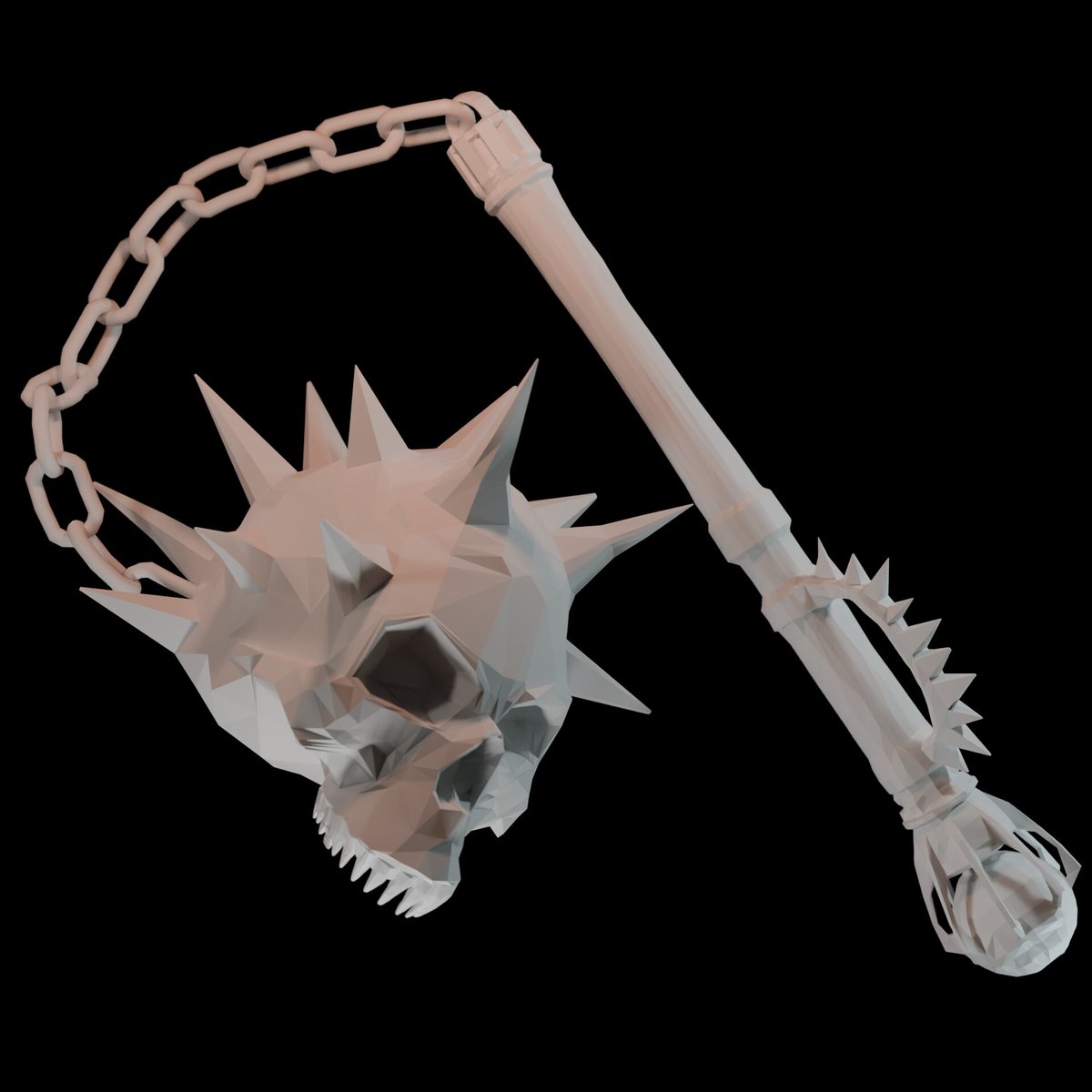 flahflahdiandra's tweet image. Skull mace Game Ready Asset that i made

#3danimation #blender #gameready
