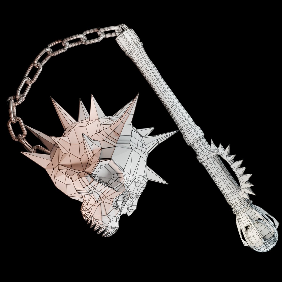 flahflahdiandra's tweet image. Skull mace Game Ready Asset that i made

#3danimation #blender #gameready