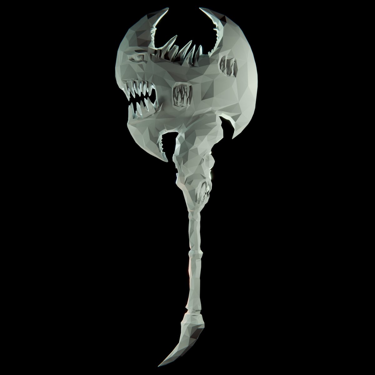 flahflahdiandra's tweet image. personally this is one of my favorite assets for my personal projcet, i am inspired by pacific rim and godzilla, so i made my own monster weapon.

#monster #creature #3dsculpt #zbrush #blender