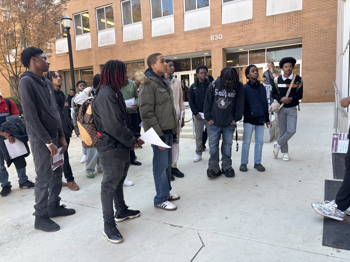 shebriej's tweet image. The young men of Alcovy High School visited Morehouse College. Ss met with the Computer Science Department and got a real look at a day in the life of a Morehouse Man. Huge thank you to Mr. Chapple for allowing your Ss to EXPERIENCE this powerful day of learning and possibility!