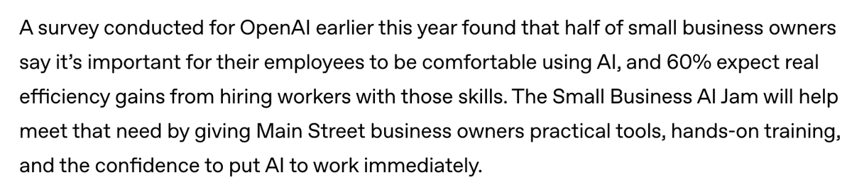 Nosso mais recente AI Jam: um dia de mentoria para 1.000 proprietários de pequenas empresas, com o objetivo de criar fer