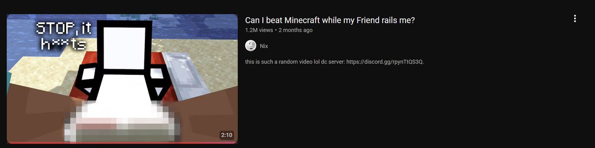 1.2 million after 2 months. hasn't been taken down?

also <a href="/YouTube/">YouTube</a> can you add the functionality to report a channel for sexual content rather than forcing me to go through each video. it'd save me like 30 minutes of time at least