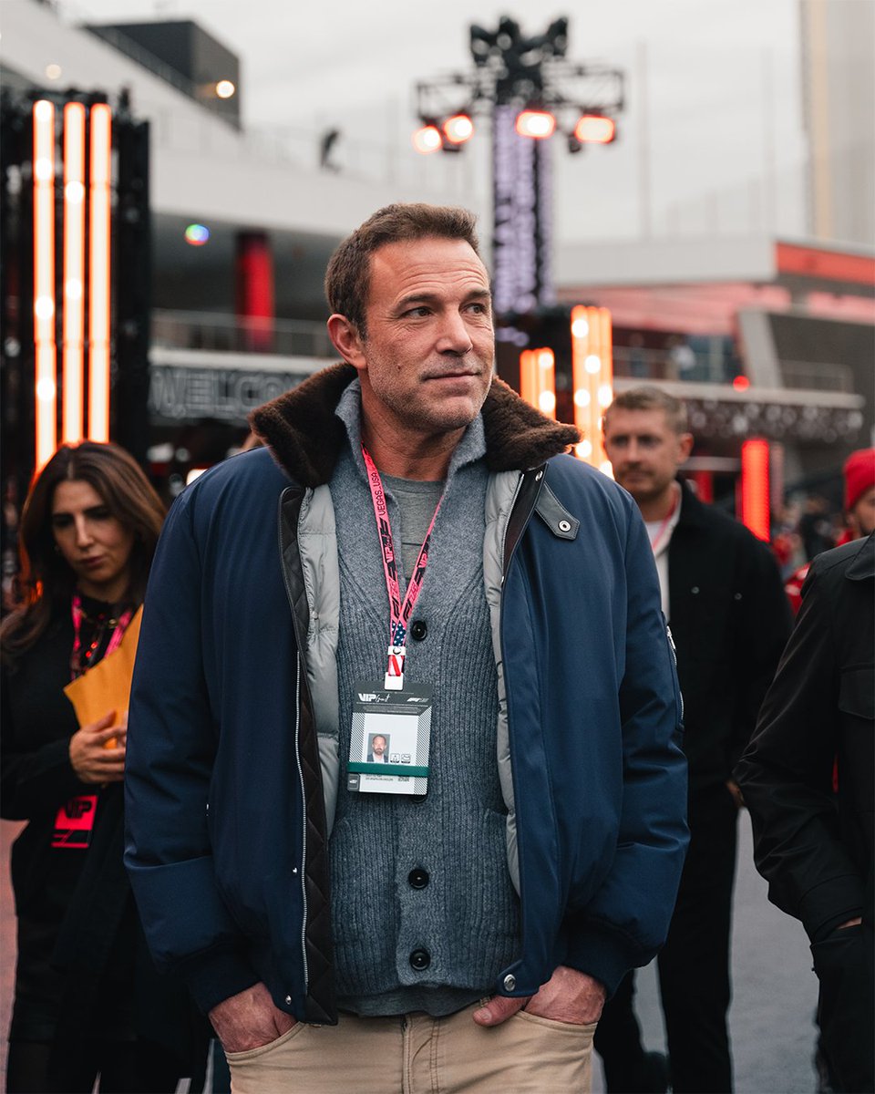 F1LasVegas's tweet image. When Batman shows up to the #LasVegasGP… you know it’s serious 🤯🦇✨