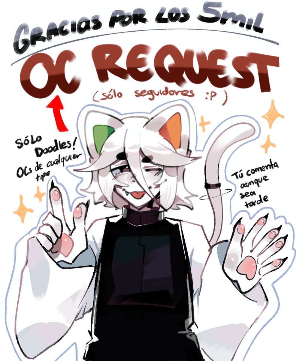 GoldenMego's tweet image. Hola por fin tengo algo de tiempo para hacer esto, gracias por los 5mil 😭

Otra ronda de Oc Request para dar las gracias por si alguien quiere! Préstenme sus ocs!!