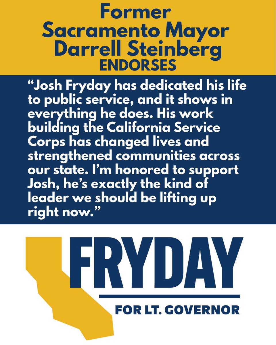 I greatly appreciate Mayor Steinberg’s support of my campaign for Lieutenant Governor! His track record of leadership and delivering results for Sacramento and for California is something I greatly admire and look to strive for. #california #sacramento #leadership #results