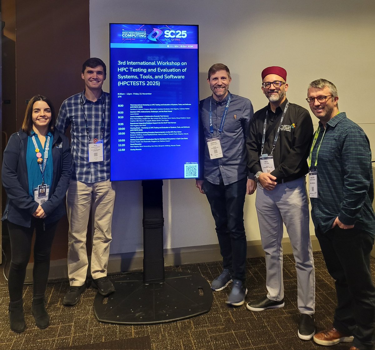 <a href="/fz_juelich/">Forschungszentrum Jülich | @fzj@social.fz-juelich</a> <a href="/AndiH/">Andreas Herten</a> <a href="/OLCFGOV/">OLCF</a> Special shout-out to <a href="/mnoukhiya/">Bilel Hadri</a> and <a href="/VasileiosKarak1/">Vasileios Karakasis</a> for their continued partnership building the #HPCTESTS community 🙏🤩 #SC25 #HPC