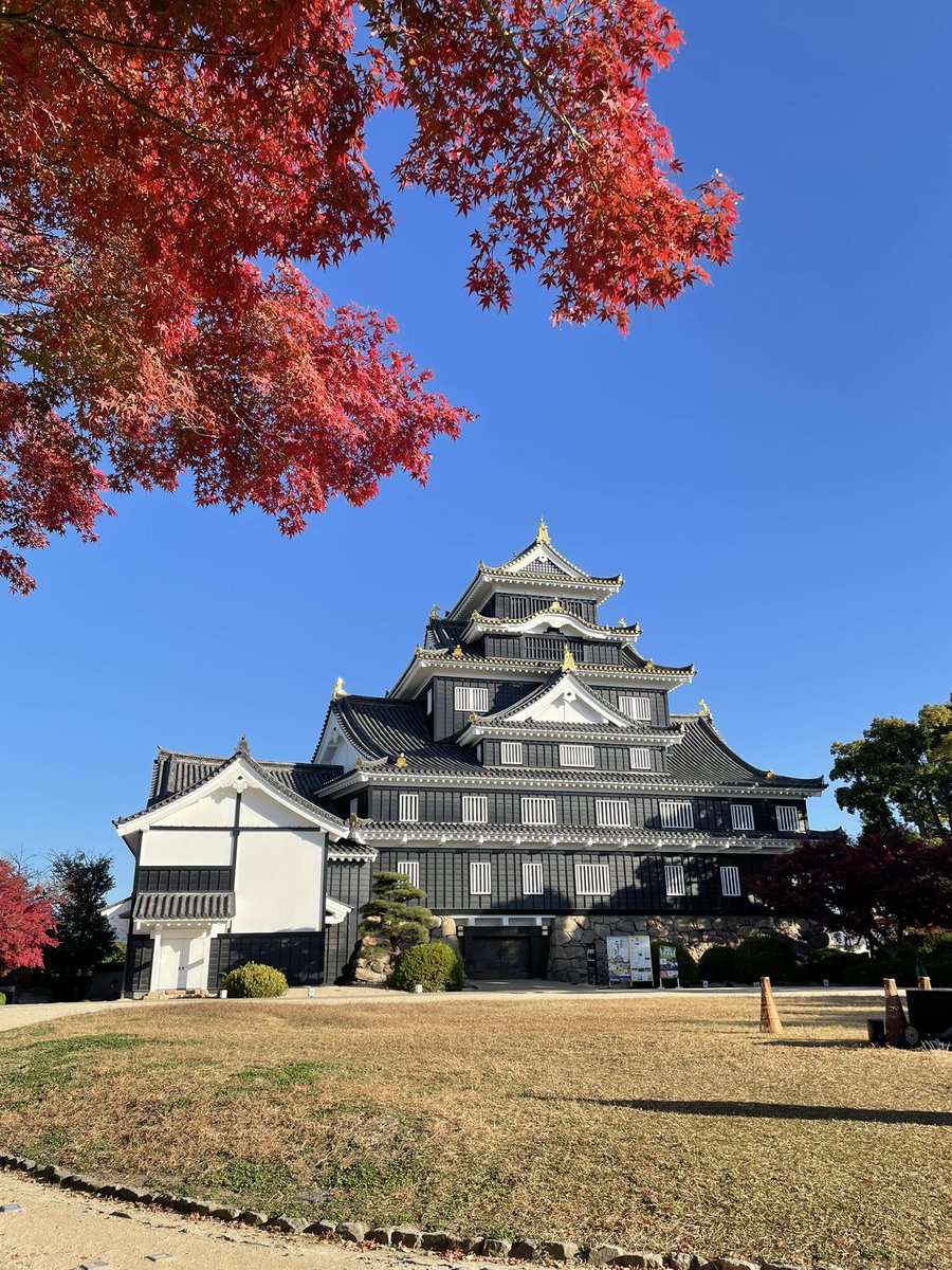 おはようございますまる☀️
11月22日、今日も岡山城は快晴❗️
🍁紅葉🍁も映えまする

#岡山おもてなし武将隊
#明石全登
