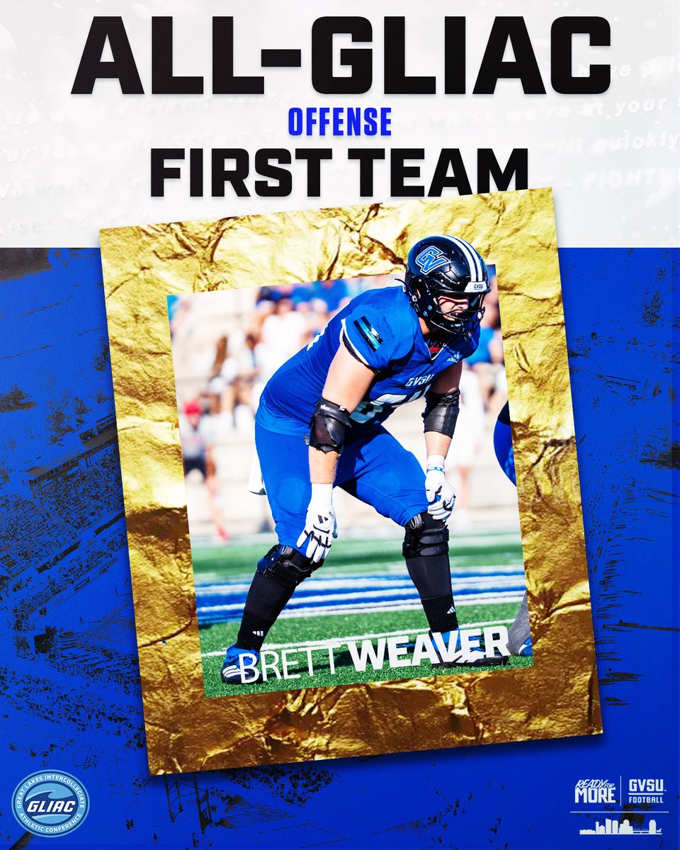 Senior OT Brett Weaver...First-Team All-GLIAC...Outstanding OL that anchored the offensive line. #ReadyforMore
