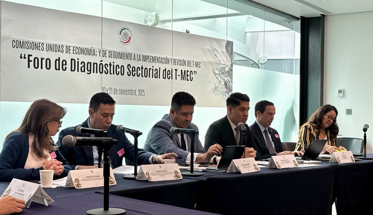 En representación de las Pymes de <a href="/CANACINTRAMex/">CANACINTRA México</a>, el día de hoy participamos en el foro de diagnóstico sectorial del T-MEC en el Senado de la República. 

Agradecemos al Senado y al senador <a href="/EmmanuelReyesC/">Emmanuel Reyes</a>  por la invitación y por abrir estos espacios de diálogo 

#TMEC #México