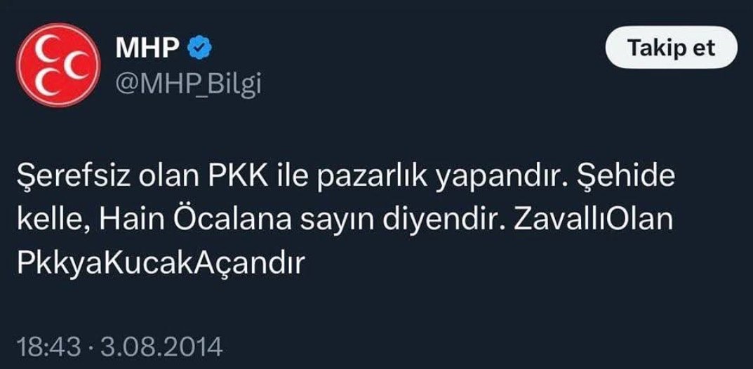 Hey gidi hey. Bir zamanlar bunu yazanlar şimdi İmralı'ya gitme yarışında en önde koşuyorlar.