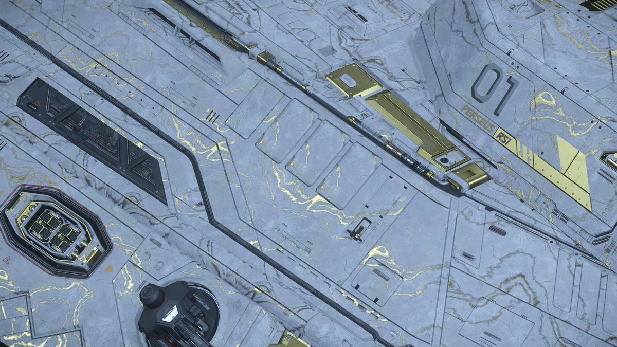 The Ira Caeli has a new paint, and it fits her name perfectly.

Whomever made this paint.. you deserve a medal.
This is my new favorite paint, hands down. I would like to thank you personally for this.

It's got a serious "Kintsugi" feel and I LOVE that aesthetic.
#StarCitizen