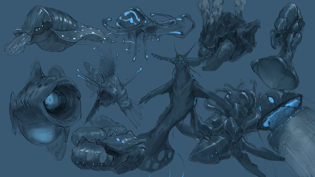 leviathan sketch sheet comm from yesterday! This shit was so much fun, I basically just got to go wild and play around with designs
