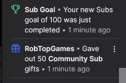 YO ROBTOP THANKS FOR FAT 50 GIFTED <a href="/RobTopGames/">RobTop Games</a>