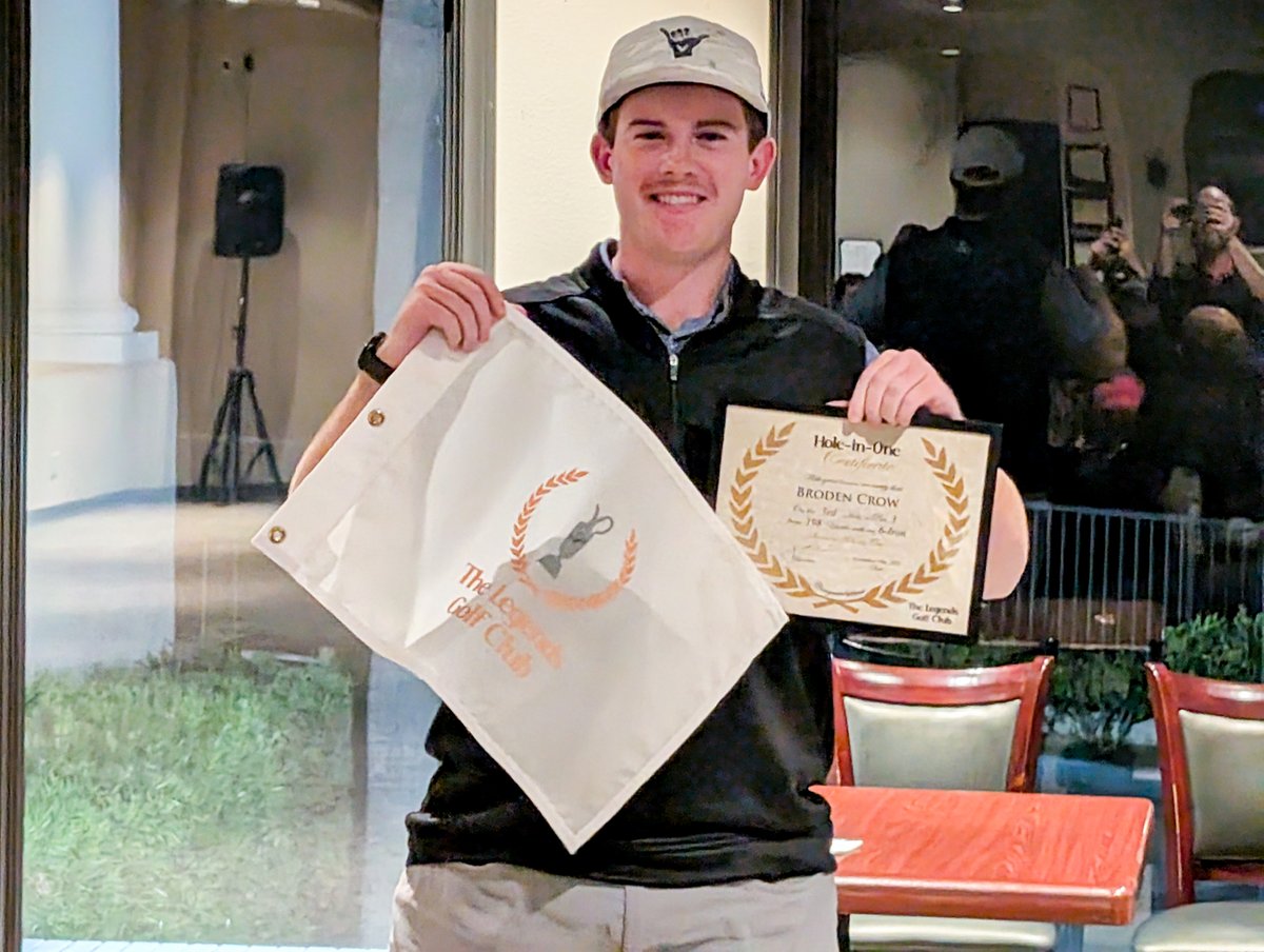 GolfCollege's tweet image. We'd like to take a moment and congratulate Broden Crow for making a Hole-in-One during the International Cup this week. He hit a 6-iron on the 3rd hole, a par 3, 198 yards into the hole. Congratulations on the ace, we're all proud of such an amazing accomplishment!