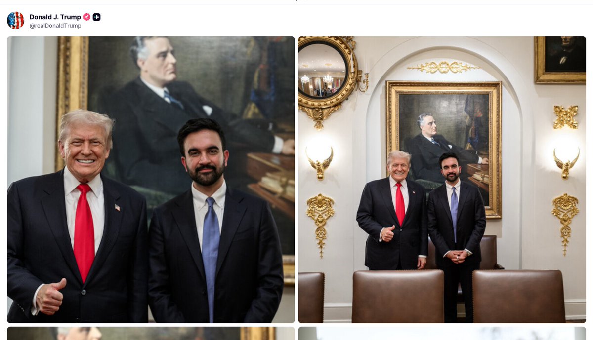 President Trump posting pictures of himself with Mamdani