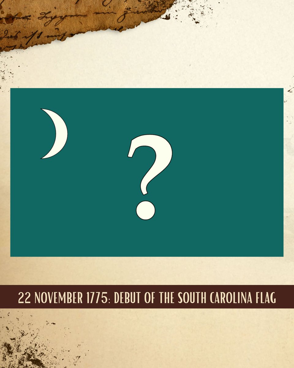 ChasCoLibrary's tweet image. Dr. Nic Butler has uncovered that the first appearance of the South Carolina flag can now be dated to November 22, 1775. 

This is brand-new information, and he’s excited to share the full story in Episode #313 of the Charleston Time Machine podcast, airing December 19.