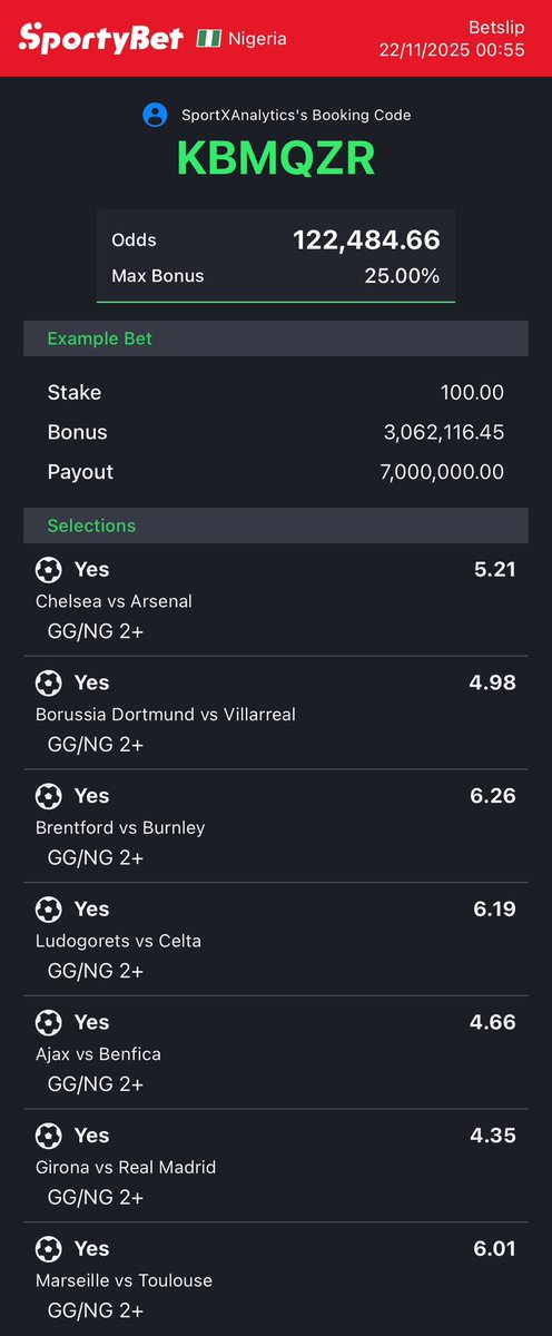 One week plus longshot ⚽️