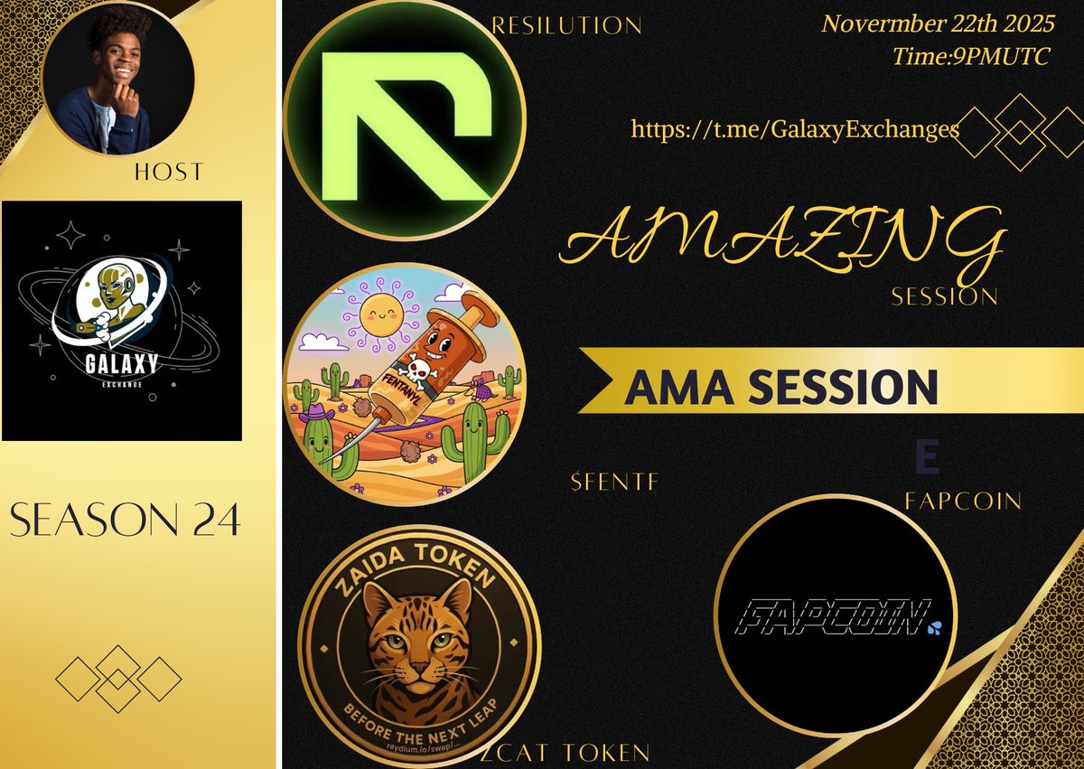 ChainCalls's tweet photo. 🏆Join us for an exciting Opening mic events featuring 4 amazing crypto projects as they share insights, innovations, and their journeys in the Web3 space and what they’ve been building for years .
How  speakers are. ; 

✅ @Resilblockchain

✅ @fentanylfairies

✅ @ZcaToKoins

✅ @tapcoin_cto

🗓Date: November 23th
⏰Time: 9pm UTC
▶️Location: https://t.co/aLOBdUJeZs
🏆Prize : SOLANA