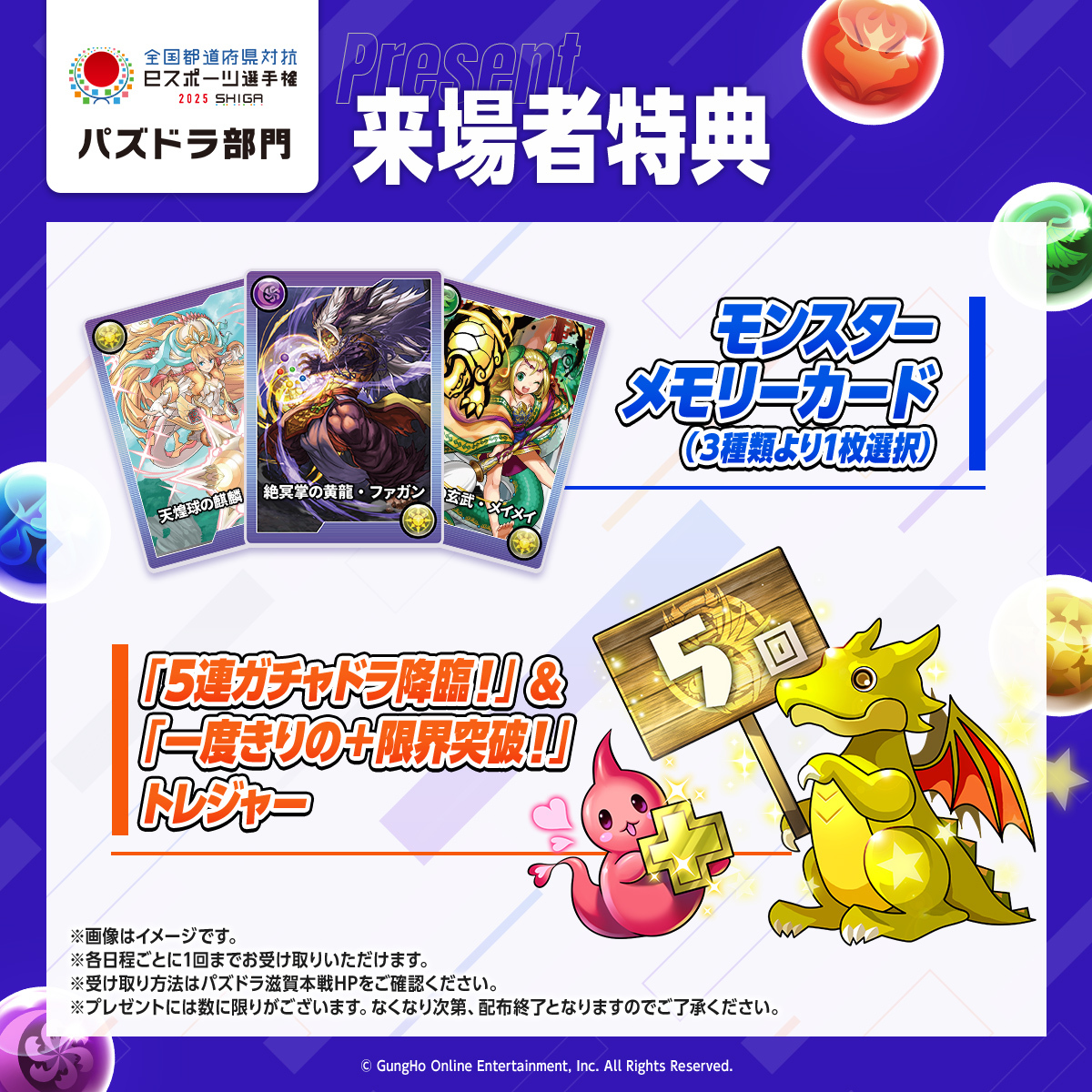 パズドラ ガンホーツアー 2025 絶冥掌の黄龍ファガン メモリーカード O