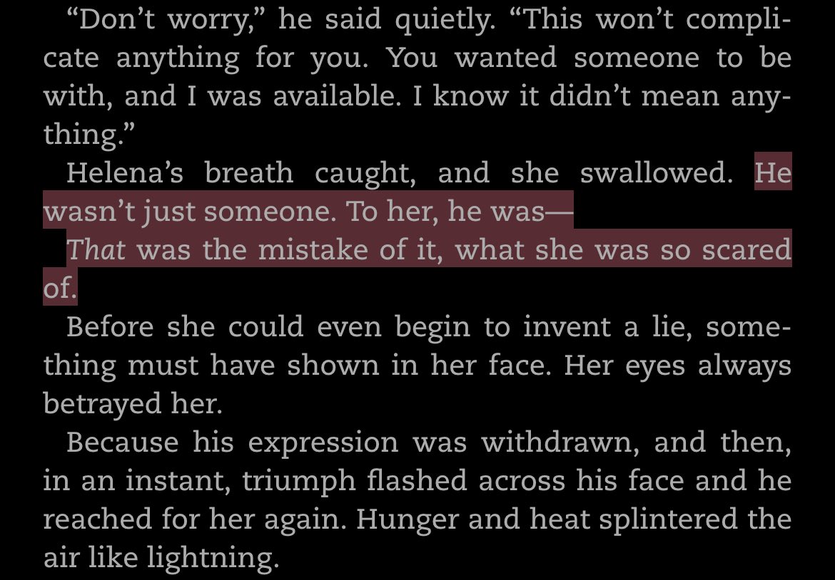mdnghtsreader's tweet image. there’s something so insane about the fact that the very second kaine suspected helena cared for him the same way he cared for her, he capitalized on it and drew her back in. the second he realized he wasn’t alone in caring, he allowed himself to be selfish and keep her