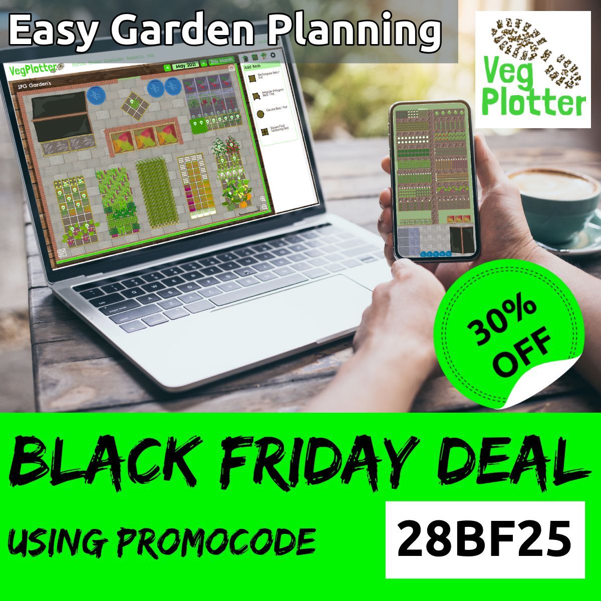 veg_plotter's tweet image. Don&apos;t miss VegPlotter&apos;s huge BLACK FRIDAY Offer! 

📢 Get 30% OFF all subscriptions from 21st November to 28th 2025. Harness the ultimate veggie garden planner at a massive discount! Use code 28BF25 at checkout. 

Offer ends soon, only 6 days left! 🥕💻 

#VegPlotter #BlackFriday…
