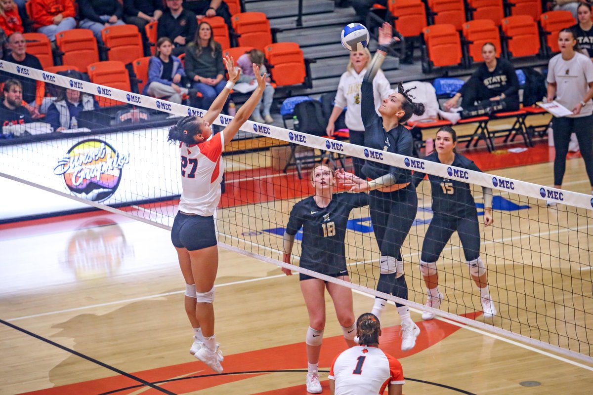 West Virginia State advances to the MEC Volleyball Tournament Championship game on Saturday night with a victory over West Virginia Wesleyan