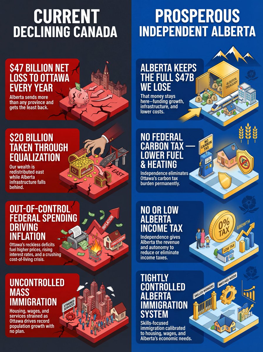 Which scenario do you prefer? A declining Canada or Independent Alberta?

#AlbertaIndependence