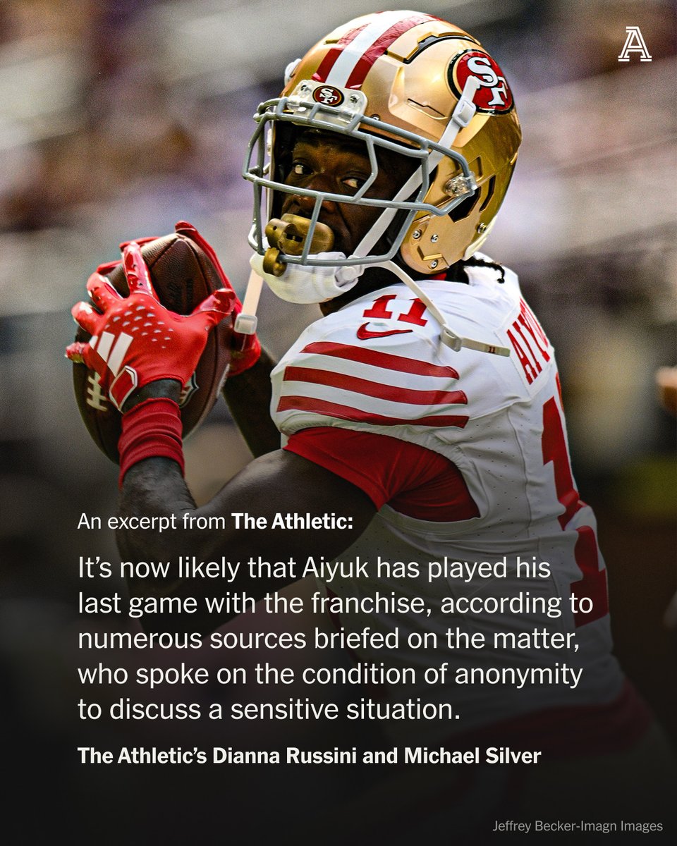 MikeSilver's tweet photo. The 49ers have grown increasingly frustrated with Brandon Aiyuk’s lack of communication.

His presence at the team’s training facility has become scarce. And despite efforts from those within the building to bring him back, his time in San Francisco appears to be running out.

https://t.co/phyM9laJHp