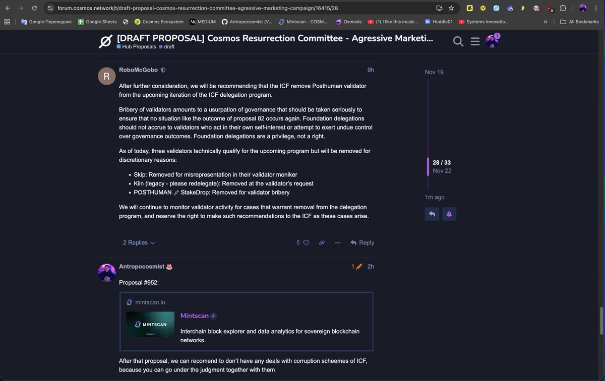 Just look! They want to scare the cactus with their bare butt! 
🍑 😱🌵

forum.cosmos.network/t/draft-propos…

Looks like <a href="/interchain_io/">Interchain Foundation</a> forgot about Proposal #952 in <a href="/cosmos/">Cosmos - The Interchain ⚛️</a>: 
mintscan.io/cosmos/proposa…

POSTHUMAN is one of the most independet validators in <a href="/cosmos/">Cosmos - The Interchain ⚛️</a> - we are caring only about