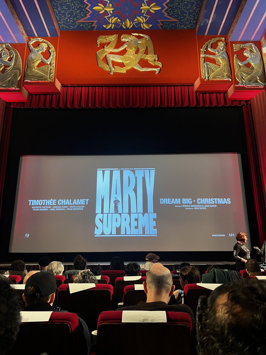#MartySupreme press screening at the Coolidge, loading a Safdie Q&amp;A afterward