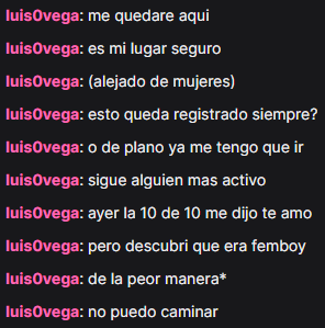 Se me olvida cerrar mi chat después del directo.

Lo que me encuentro: