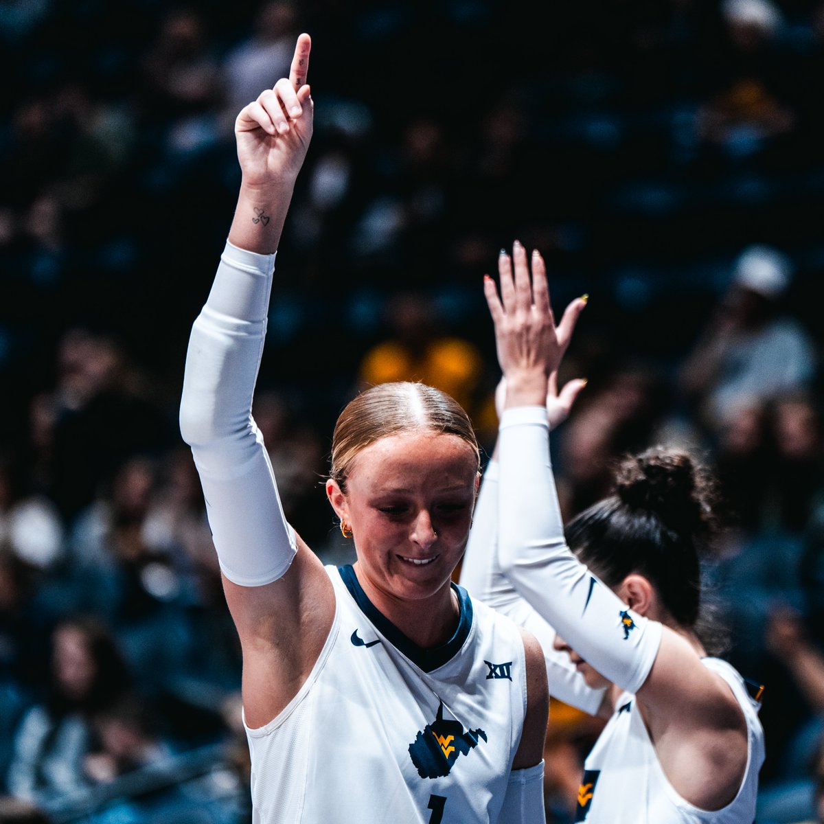 WVUVolleyball's tweet photo. Got a good one brewing inside Hope Coliseum! 🌟

#HailWV https://t.co/VDwzkS3pc1