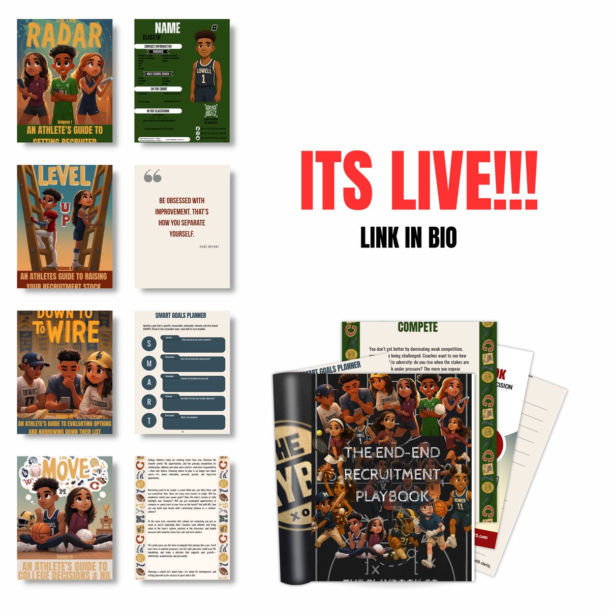 _ThePlaybookCo's tweet photo. It’s out now. 🚀 Your step-by-step recruiting guide to getting seen, standing out, and getting opportunities. https://t.co/e3ybOREJLk