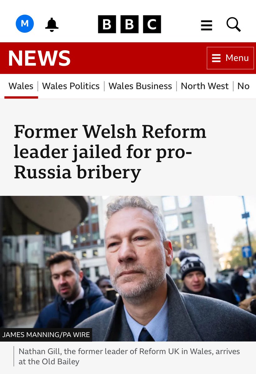 CockertonMark's tweet image. ‘Like’ this post if you’d like a police investigation into links between Russia and the Reform Party can of worms. 
‘Repost’ if you doubt that Nathan Gill is the only traitor in the Reform Party, given Farage’s admiration for Putin and his blaming of Ukraine for being invaded.