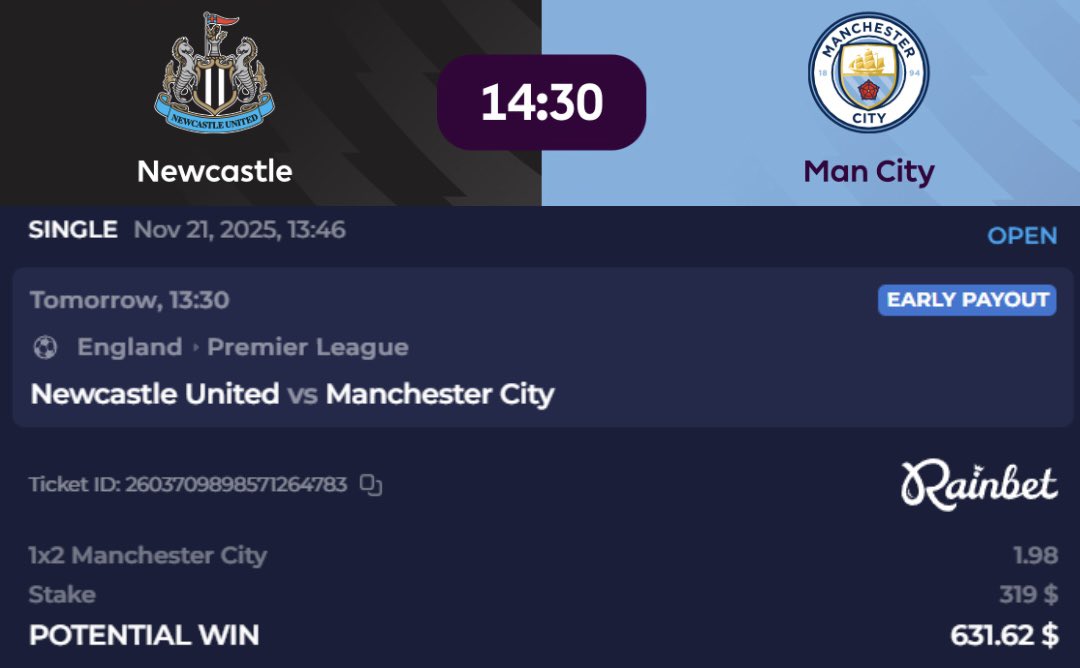 🔥🏴󠁧󠁢󠁥󠁮󠁧󠁿 Will Man City beat Newcastle?

I think so. Haaland will score ofc, he can't stop scoring..