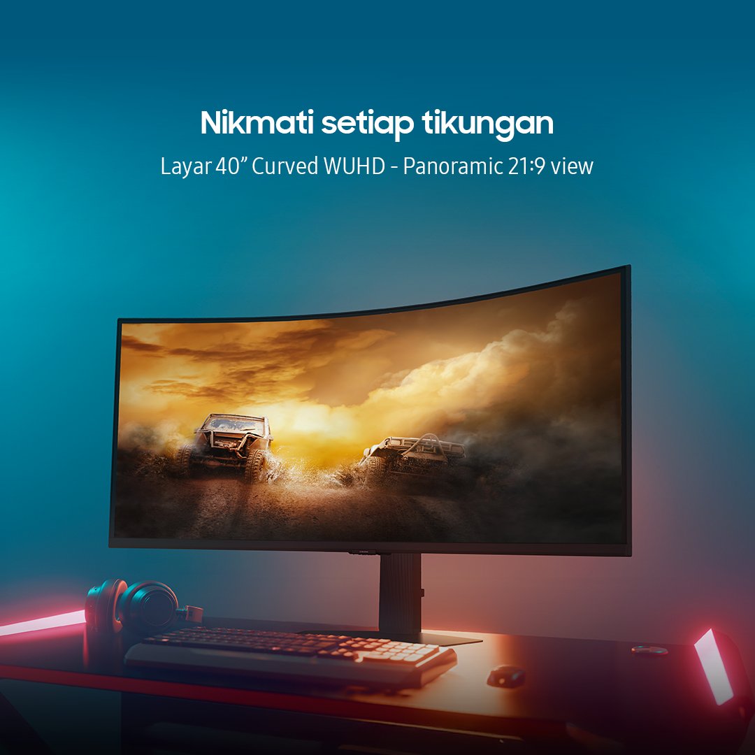 samsungID's tweet photo. Nggak perlu jauh-jauh ke sirkuit buat ngerasain sensasi balap 🏎️
Dengan Odyssey G75F 40”, pengalaman itu ada di meja gaming kamu sendiri.
Temukan detailnya: https://t.co/IHRY5NL51T
#OdysseyG75F #MonitorSamsung #SamsungOdyssey #RacingSetup #PanoramicGaming #CurvedMonitor #SamsungIndonesia