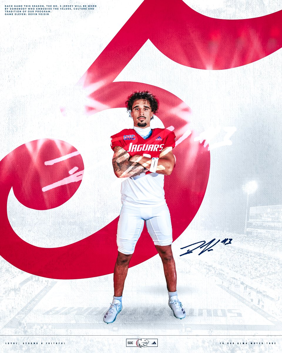 No surprises here.

Devin will rep the No. 5 for his final game at Hancock Whitney.

#LSF | <a href="/Devinvoisin/">Devin Voisin</a>