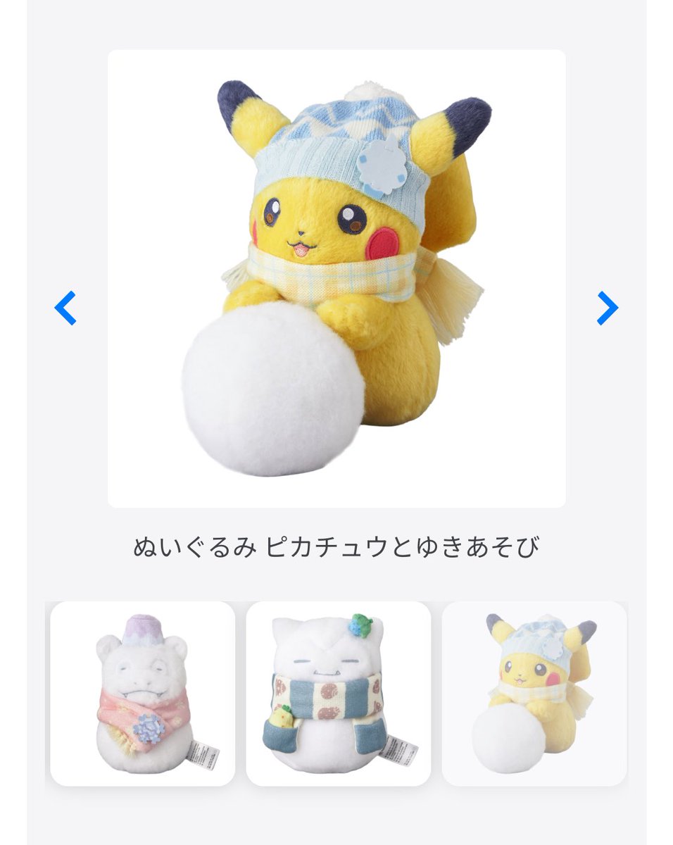 匿名配送】ポケモン ぬいぐるみ ピカチュウとゆきあそび 2点セット