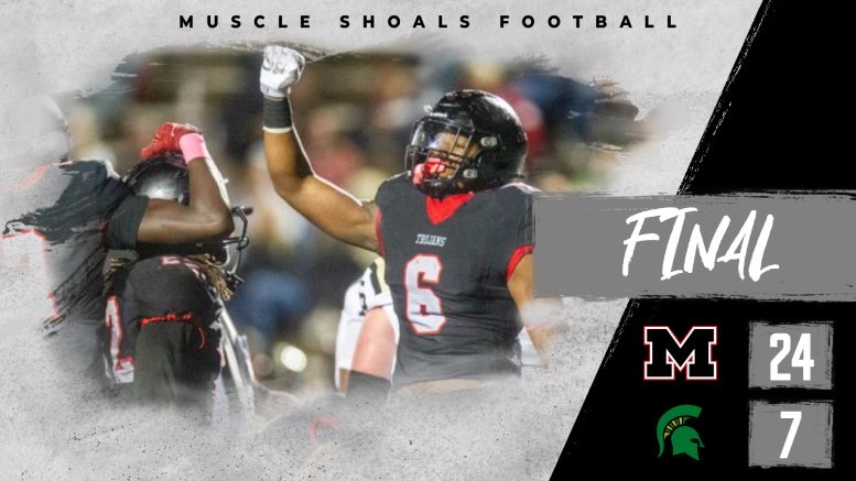 Muscle_ShoalsFB's tweet image. Checked the box✅ Trojans lead from start to finish to move on to the semis!