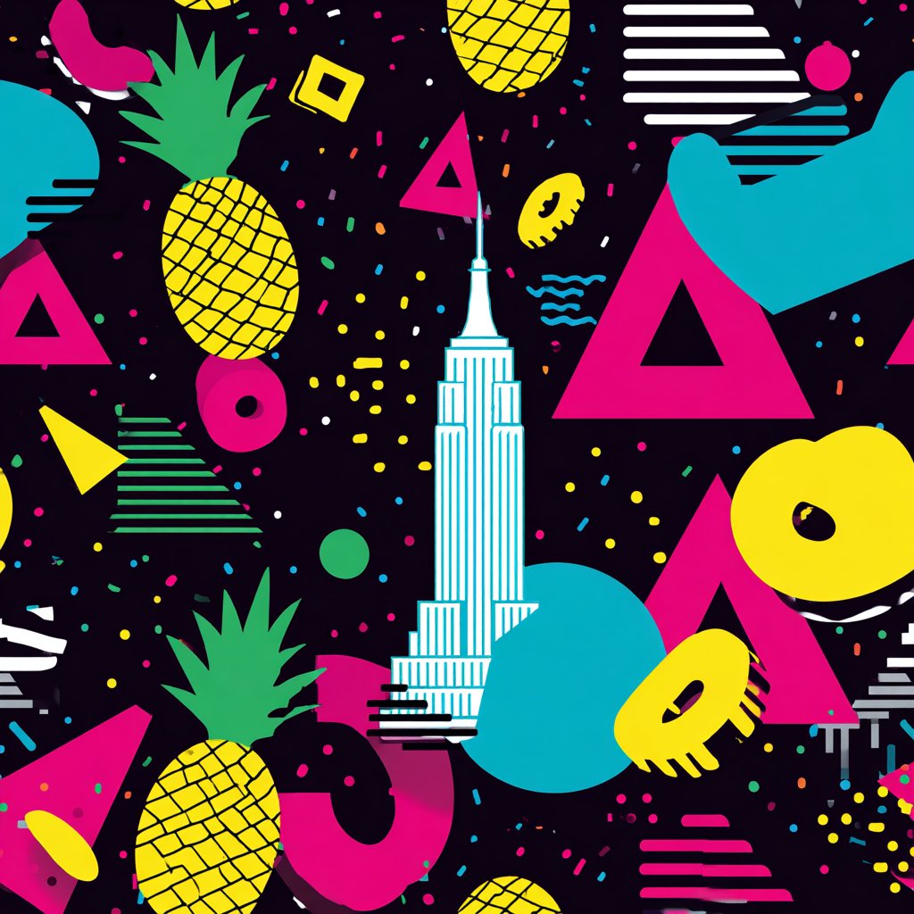 Midlibrary_io's tweet image. Chaotic Memphis Pop 
🔷--sref 3733293390 

A chaotic, geometric style inspired by the 80s Memphis Group design movement, using bold patterns, flat shapes, and a highly saturated, aggressive pop color palette.