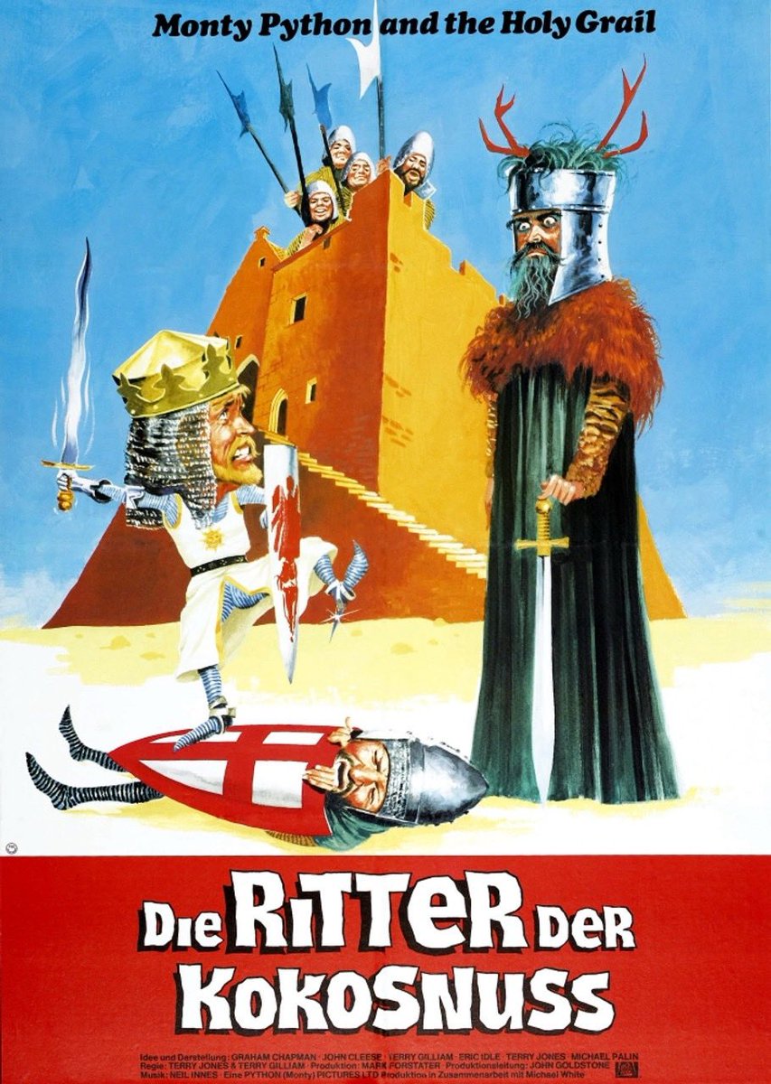 analgesicsleep's tweet image. Posters for “Monty Python and the Holy Grail” from The United Kingdom, Germany, Italy and France.
#FridayNightFlix #MontyPythonAndTheHolyGrail #MontyPython