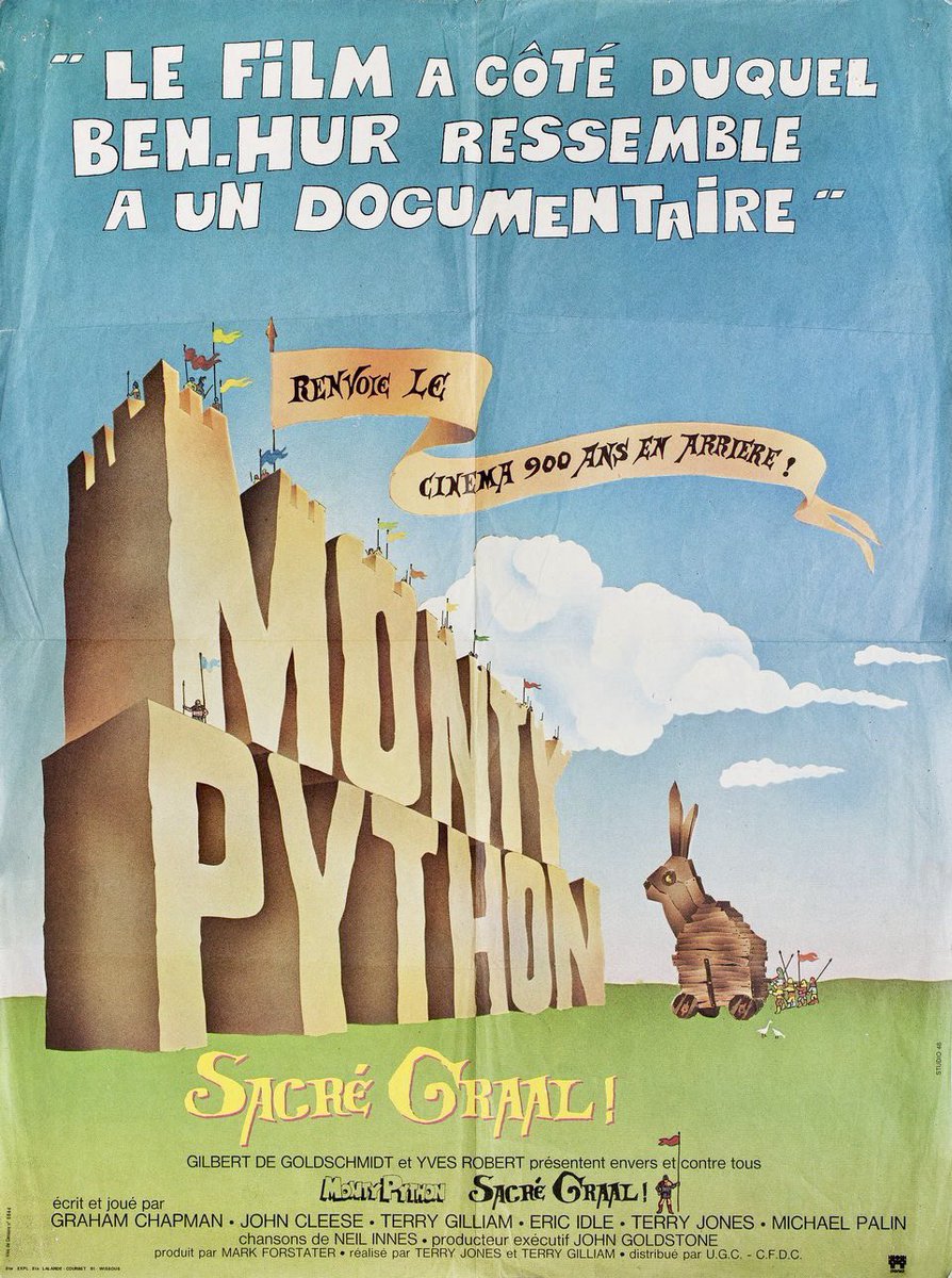analgesicsleep's tweet image. Posters for “Monty Python and the Holy Grail” from The United Kingdom, Germany, Italy and France.
#FridayNightFlix #MontyPythonAndTheHolyGrail #MontyPython