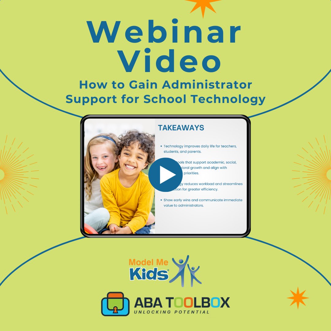 modelmekids's tweet image. Ever struggle to explain why a tool truly matters for your learners?

In our webinar with ABA Toolbox, we share simple strategies to demonstrate early impact, address common admin concerns, and highlight why video modeling is a proven investment for schools.

Our just released…