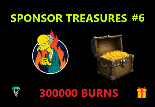 #6 SPONSOR TREASURES
🎁 300k $BURNS in total 🪂

150k on our website for GOLD MEMBERS
75k hide in news.criptomedia.com.br (FIND and CLAIM)
75k (buy at least 100 ALGO in BURNS inside our website) #algo #burns

Rules Follow <a href="/criptotreasures/">Criptomedia Treasures</a> + <a href="/Criptomedia_br/">Criptomedia</a>
Like and retweet 👍↪️