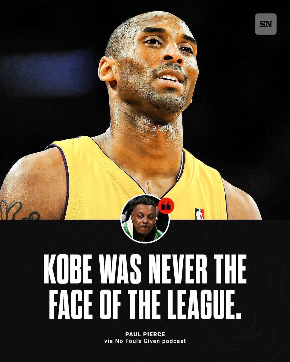 Hoopss's tweet photo. Paul Pierce says Kobe Bryant was never the face of the NBA 👀 https://t.co/vdSPhRW31g