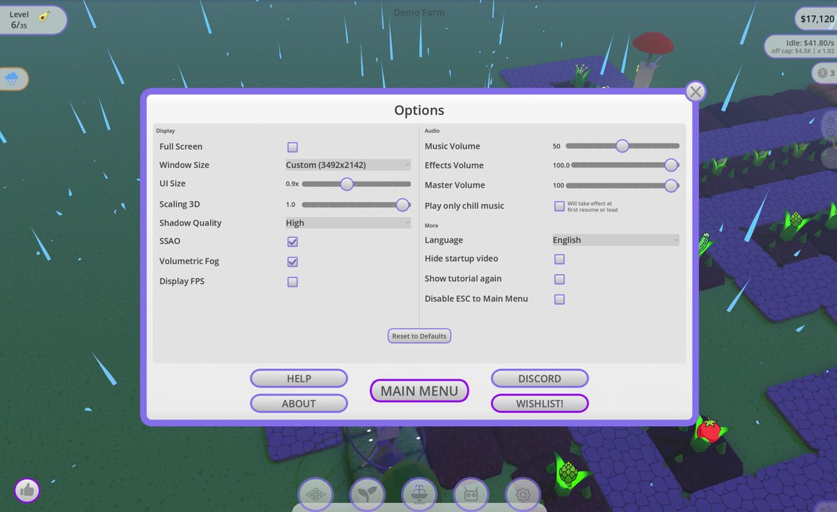 RoboFarmGame's tweet image. Here is a screenshot of the Demo&apos;s Options panel, which is almost ready for publication on Steam. Make sure to Wishlist the game to be notified as soon as it is ready:  store.steampowered.com/app/4128050/Ro…