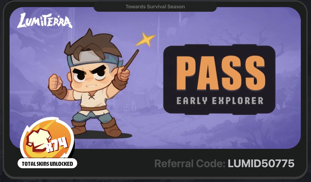 Lumiterra Survival Season lands on Monad, Nov 24
Grab your early-access rewards with my referral code: LUMID50775
 gmonad.lumiterra.net/lumonad?code=L…