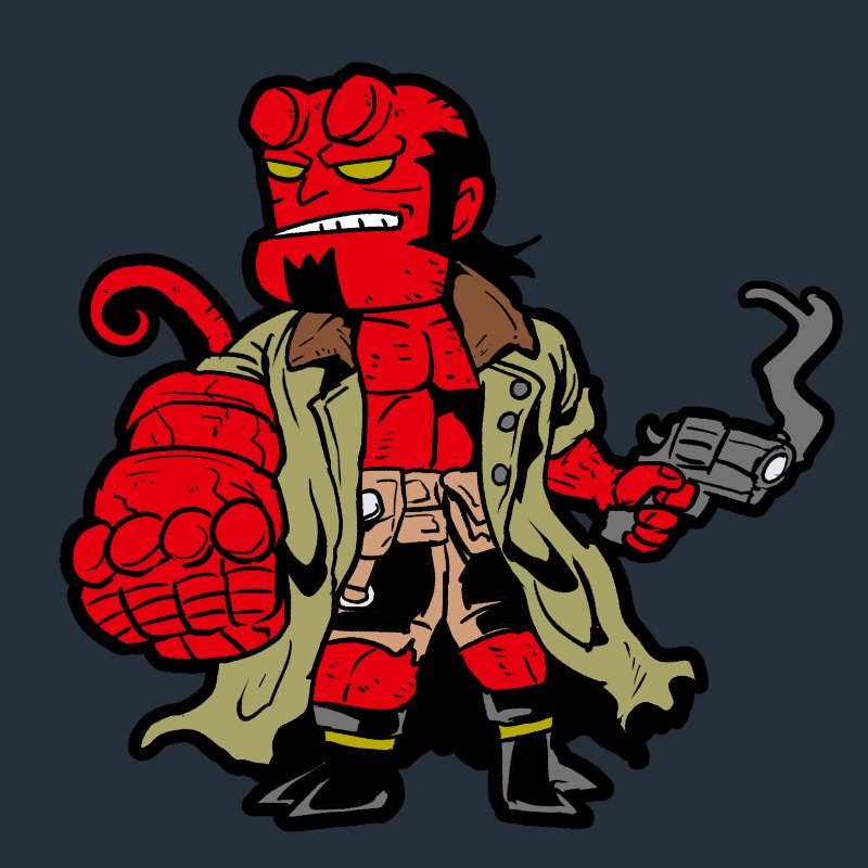 On9602BrTKkRxHV's tweet image. 伸びなくても描きたいものってあるよね
マイク・ミニョーラの絵柄かなり影響受けてます( •8• )
#アメコミ
#Hellboy 
#Spawn