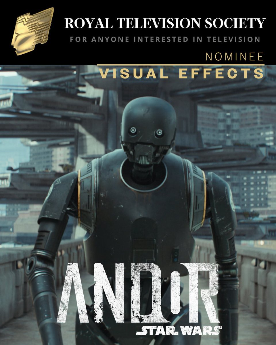 ILMVFX's tweet image. Congratulations to the creative teams on Andor for their Royal Television Society nomination for Visual Effects!